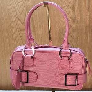 Casual Corner Pink Embossed Leather Double Handle Satchel (Small)